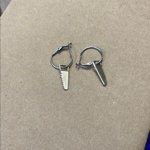 Silver Saw Blade Earrings